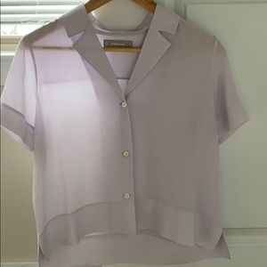 Everlane square silk shirt size 0